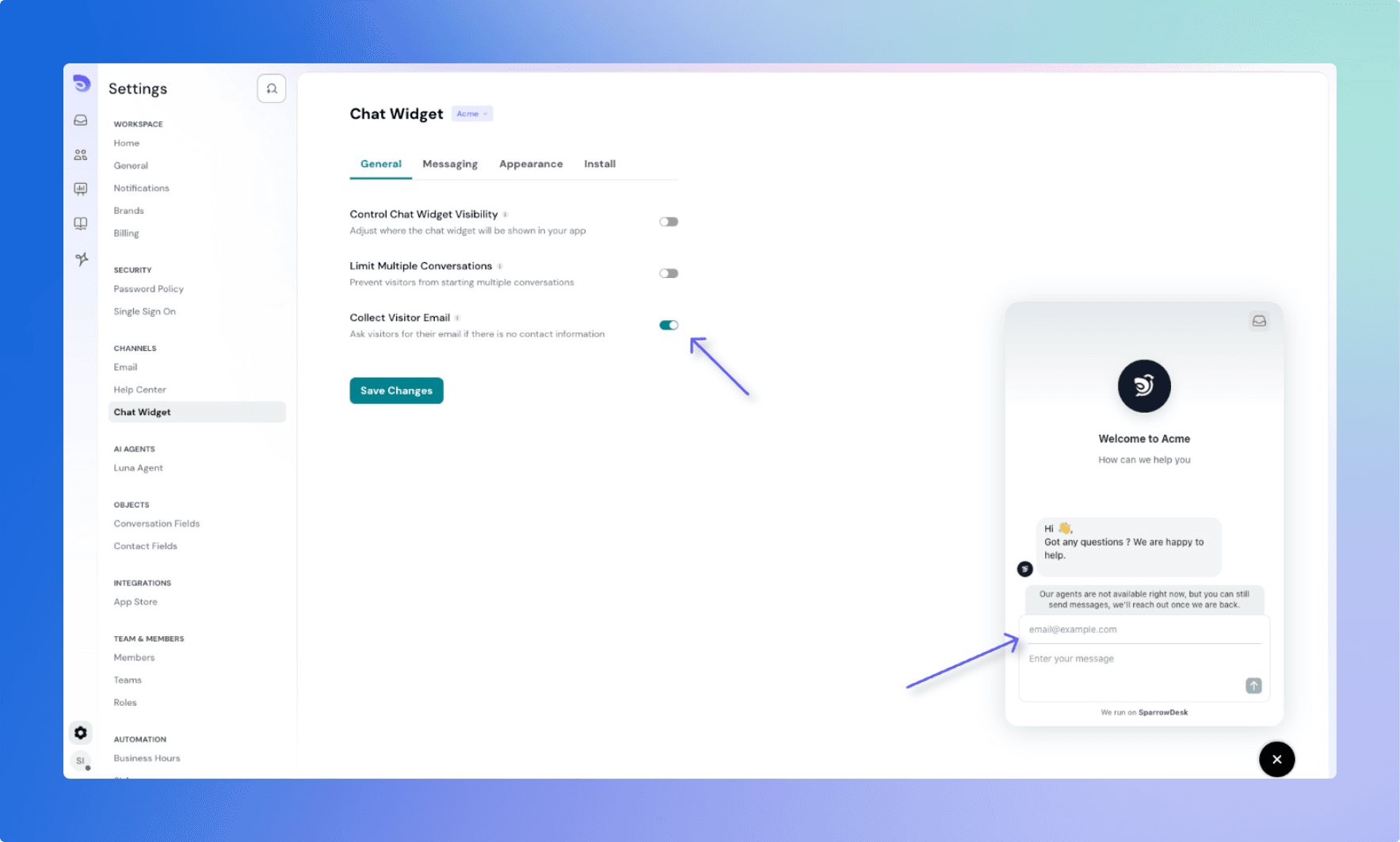 Chat Widget - Collect visitor email.png